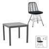 Τραπεζαρία Kliton-Naoki σετ 3τεμ pakoworld ανθρακί αλουμίνιο και μέταλλο σε μαύρη απόχρωση 80x80x74εκ - ΣΕΤ ΤΡΑΠΕΖΑΡΙΕΣ στο Milonadakis.gr