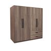 Ντουλάπα ρούχων Edritte pakoworld τετράφυλλη με συρτάρια ανοιχτό καρυδί μελαμίνη 160x52x195εκ - ΝΤΟΥΛΑΠΕΣ στο Milonadakis.gr