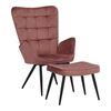 Πολυθρόνα με υποπόδιο Dorita pakoworld βελούδο σάπιο μήλο-μαύρο πόδι 68.5x76x103εκ - ΚΑΡΕΚΛΕΣ - ΠΟΛΥΘΡΟΝΕΣ ΕΣ. στο Milonadakis.gr