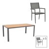 Τραπεζαρία Nares-Uplift σετ 7τεμ pakoworld ανθρακί αλουμίνιο και plywood σε φυσικό-γκρι χρώμα 180x90x72.5εκ - ΣΕΤ ΤΡΑΠΕΖΑΡΙΕΣ στο Milonadakis.gr
