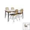 Τραπεζαρία Naoki D pakoworld σετ 7 τμχ rattan φυσικό-μαύρο μέταλλο-γυαλί 160x90x78εκ - ΣΕΤ ΤΡΑΠΕΖΑΡΙΕΣ στο Milonadakis.gr