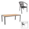 Τραπεζαρία Nares-Convince σετ 5τεμ pakoworld ανθρακί αλουμίνιο και plywood σε φυσική απόχρωση 180x90x72.5εκ - ΣΕΤ ΤΡΑΠΕΖΑΡΙΕΣ στο Milonadakis.gr