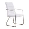 Καρέκλα επισκέπτη στοιβαζόμενη Sefine pakoworld λευκό pu-πόδι χρωμίου 53x45x97εκ - ΚΑΡΕΚΛΕΣ ΕΠΙΣΚΕΠΤΗ στο Milonadakis.gr