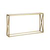 Κονσόλα μεταλλική με γυάλινη επιφάνεια Kantoo pakoworld σε χρυσή απόχρωση 120x25x75εκ - ΣΥΡΤΑΡΙΕΡΕΣ - ΤΟΥΑΛΕΤΕΣ στο Milonadakis.gr