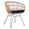 Πολυθρόνα Naoki pakoworld με μαξιλάρι pe rattan σε φυσική απόχρωση και μαύρα μεταλλικά πόδια 63x61x79εκ - ΚΑΡΕΚΛΕΣ - ΠΟΛΥΘΡΟΝΕΣ στο Milonadakis.gr