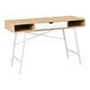 Γραφείο εργασίας Yamin pakoworld σε oak απόχρωση με πόδι λευκό μέταλλο 120x48x76εκ - ΓΡΑΦΕΙΑ στο Milonadakis.gr