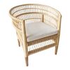 Πολυθρόνα Necorian paakoworld teak ξύλο με pe rattan σε φυσική απόχρωση και λευκό μαξιλάρι 80x70x87εκ - ΚΑΡΕΚΛΕΣ - ΠΟΛΥΘΡΟΝΕΣ στο Milonadakis.gr