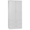 Ντουλάπα ρούχων δίφυλλη Zelia pakoworld με 2 συρτάρια χρώμα λευκό 79x42x180εκ - ΝΤΟΥΛΑΠΕΣ στο Milonadakis.gr