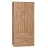 Ντουλάπα ρούχων δίφυλλη Zelia pakoworld με 2 συρτάρια χρώμα oak 79x42x180εκ - ΝΤΟΥΛΑΠΕΣ στο Milonadakis.gr