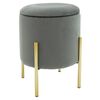 Σκαμπό Creativity pakoworld βελούδο γκρι-χρυσό Φ35x42εκ - ΠΟΥΦ - ΣΚΑΜΠΟ - ΜΠΑΟΥΛΟ στο Milonadakis.gr
