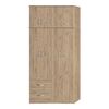 Ντουλάπα ρούχων τετράφυλλη με πατάρι Zelia pakoworld με 2 συρτάρια σε oak απόχρωση 120x42x240εκ - ΝΤΟΥΛΑΠΕΣ στο Milonadakis.gr