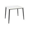 Τραπέζι Gustas Ι pakoworld λευκό μαρμάρου sintered stone-μαύρο μέταλλο 80x80x76εκ - ΤΡΑΠΕΖΙΑ ΚΟΥΖΙΝΑΣ στο Milonadakis.gr