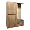 Έπιπλο εισόδου Zomie pakoworld σε oak απόχρωση 131x41.5x180.4εκ - ΕΠΙΠΛΑ ΕΙΣΟΔΟΥ στο Milonadakis.gr