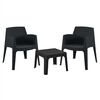 ΣΕΤ LOUNGE ΠΟΛΥΠΡΟΠΥΛΕΝΙΟΥ SLEEK HM21267.02 ΤΡΑΠΕΖΑΚΙ & 2 ΠΟΛΥΘΡΟΝΕΣ-ΜΑΥΡΟ - ΣΕΤ ΣΑΛΟΝΙΑ στο Milonadakis.gr