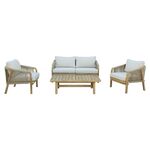 Σαλόνι κήπου Malibu pakoworld φυσικό ξύλο ακακία-ύφασμα μπεζ - ΣΕΤ ΣΑΛΟΝΙΑ στο Milonadakis.gr