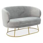 Καναπές 2θέσιος Gloria pakoworld βελούδο γκρι-χρυσό 132x82x83εκ - ΚΑΝΑΠΕΔΕΣ-ΣΑΛΟΝΙΑ στο Milonadakis.gr