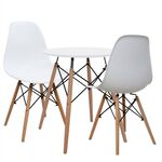 ΣΕΤ 3TMX ΤΡΑΠΕΖΑΡΙΑΣ ΛΕΥΚΟ ΤΡΑΠΕΖΙ Φ60 & 2 ΚΑΡΕΚΛΕΣ HM10297 - ΤΡΑΠΕΖΑΡΙΕΣ στο Milonadakis.gr