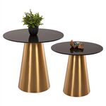 ΒΟΗΘΗΤΙΚΑ ΤΡΑΠΕΖΑΚΙΑ 2ΤΜΧ RENGI HM9665 ΜΕΤΑΛΛΟ ΧΡΥΣΟ-ΜΑΥΡΟ ΚΕΡΑΜΙΚΟ TOP Φ56&Φ43 εκ. - ΒΟΗΘΗΤΙΚΑ ΤΡΑΠΕΖΑΚΙΑ στο Milonadakis.gr