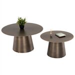 ΤΡΑΠΕΖIA ΣΑΛΟΝΙΟΥ 2ΤΜΧ NICKELY HM9667 ΜΕΤΑΛΛΟ ΣΕ ΑΣΗΜΙ ΜΑΤ Φ80x41Υ & Φ60x36Υ εκ. - ΤΡΑΠΕΖΑΚΙΑ ΣΑΛΟΝΙΟΥ στο Milonadakis.gr