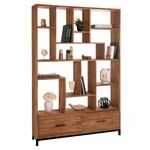 ΒΙΒΛΙΟΘΗΚΗ ROMULUS HM9803 ΑΝΑΚΥΚΛΩΜΕΝΟ ΞΥΛΟ ΤΕΑΚ ΜΕ 2 ΣΥΡΤΑΡΙΑ 140x30x210,5Yεκ. - ΒΙΒΛΙΟΘΗΚΕΣ στο Milonadakis.gr