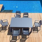 Σετ Τραπεζαρίας 7τμχ Vegas Artemis Dark Grey 100X180/220Χ75εκ. - ΣΕΤ ΤΡΑΠΕΖΑΡΙΕΣ στο Milonadakis.gr