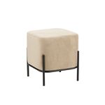 BELLA/S ΣΚΑΜΠΟ BEIGE VELVET ΥΦΑΣΜΑ 36X36Χ38εκ. - ΠΟΥΦ - ΣΚΑΜΠΟ - ΜΠΑΟΥΛΟ στο Milonadakis.gr