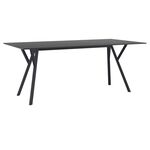 MAX ΤΡΑΠΕΖΙ 180X90Χ74εκ. BLACK LAMINATE 12mm - ΤΡΑΠΕΖΙΑ ΕΞ. ΧΩΡΟΥ στο Milonadakis.gr