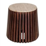 ΒΟΗΘΗΤΙΚΟ ΤΡΑΠΕΖΙ KREST HM9711 ΜΑΣΙΦ ΞΥΛΟ ΑΚΑΚΙΑΣ ΣΕ ΚΑΦΕ-ΤΡΑΒΕΡΤΙΝA Φ50x50Υεκ. - ΒΟΗΘΗΤΙΚΑ ΤΡΑΠΕΖΑΚΙΑ στο Milonadakis.gr