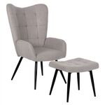 ΠΟΛΥΘΡΟΝΑ ΜΠΕΡΖΕΡΑ CRAWLEY ΜΕ ΥΠΟΠΟΔΙΟ HM8918.21 ΥΦΑΣΜΑ ΜΠΟΥΚΛΕ ΓΚΡΙ 70x74x105Υ εκ. - ΚΑΡΕΚΛΕΣ - ΠΟΛΥΘΡΟΝΕΣ ΕΣ. στο Milonadakis.gr