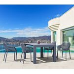 Σετ Τραπεζαρίας 5τμχ Vegas Air XL Dark Grey 100X100/140Χ75εκ. - ΣΕΤ ΤΡΑΠΕΖΑΡΙΕΣ στο Milonadakis.gr