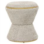 ΣΚΑΜΠΟ ΣΤΡΟΓΓΥΛΟ LINNER HM9604.18 ΜΠΟΥΚΛΕ ΥΦΑΣΜΑ ΜΠΕΖ-ΧΡΥΣΗ ΛΕΠΤΟΜΕΡΕΙΑ Φ38,5x43Υ - ΠΟΥΦ - ΣΚΑΜΠΟ - ΜΠΑΟΥΛΟ στο Milonadakis.gr