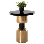 ΒΟΗΘΗΤΙΚΟ ΤΡΑΠΕΖΑΚΙ SURAT HM4236.04 ΜΕΤΑΛΛΟ ΣΕ ΜΑΥΡΟ-ΧΡΥΣΟ Φ50,5x59,5Υ εκ. - ΒΟΗΘΗΤΙΚΑ ΤΡΑΠΕΖΑΚΙΑ στο Milonadakis.gr