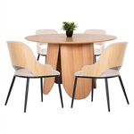 ΣΕΤ ΤΡΑΠΕΖΑΡΙΑ ΕΣΩΤ. ΧΩΡΟΥ 5ΤΜΧ HM11973 ΤΡΑΠΕΖΙ DENTY & 4 ΚΑΡΕΚΛΕΣ DELF(ΟΑΚ-ΜΠΕΖ) - ΤΡΑΠΕΖΑΡΙΕΣ στο Milonadakis.gr