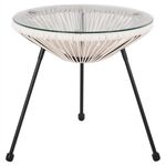 ΤΡΑΠΕΖΙ ΒΟΗΘΗΤΙΚΟ ALLEGRA HM5874.12 ΜΕΤΑΛΛΟ ΜΑΥΡΟ-ΣΥΝΘ. RATTAN ΛΕΥΚΟ Φ47x45Yεκ. - ΤΡΑΠΕΖΙΑ ΕΞ. ΧΩΡΟΥ στο Milonadakis.gr