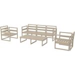 MYKONOS SET 3ΘΕΣ.TAUPE ΧΩΡΙΣ ΜΑΞ.(3ΘΕΣ.+2ΠΟΛ.+ΤΡΑΠ 130εκ.) - ΣΕΤ ΣΑΛΟΝΙΑ στο Milonadakis.gr