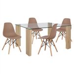 ΣΕΤ ΤΡΑΠΕΖΑΡΙΑ 5ΤΜΧ ΜΕ ΤΡΑΠΕΖΙ MORGAN 140Χ80X75 & ΚΑΡΕΚΛΕΣ TWIST ΚΑΠΟΥΤΣΙΝΟ HM11406 - ΤΡΑΠΕΖΑΡΙΕΣ στο Milonadakis.gr