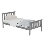 ΚΡΕΒΑΤΙ GIMLY HM675.05 ΜΑΣΙΦ ΞΥΛΟ ΠΕΥΚΟΥ ΣΕ ΓΚΡΙ ΓΙΑ ΣΤΡΩΜΑ 190x90εκ. - ΚΡΕΒΑΤΙΑ στο Milonadakis.gr