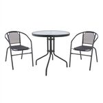 ΣΕΤ ΕΞΩΤ. ΧΩΡΟΥ 3ΤΜΧ HM10711 ΓΚΡΙ ΜΕΤΑΛΛΟ-ΓΥΑΛΙ ΑΣΦΑΛΕΙΑΣ-ΓΚΡΙ TEXTILENE - ΣΕΤ ΤΡΑΠΕΖΑΡΙΕΣ στο Milonadakis.gr