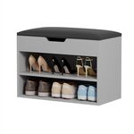 ΠΑΠΟΥΤΣΟΘΗΚΗ ΜΕ ΚΑΘΙΣΜΑ ROMIR HM2477.05 ΜΕΛΑΜΙΝΗ ΓΚΡΙ-ΚΑΘΙΣΜΑ PU ΑΝΘΡΑΚΙ 60x30x44Υ - ΝΤΟΥΛΑΠΙΑ - ΠΑΠΟΥΤΣΟΘΗΚΕΣ στο Milonadakis.gr