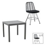 Τραπεζαρία Kliton-Naoki σετ 5τεμ pakoworld ανθρακί αλουμίνιο και μέταλλο σε μαύρη απόχρωση 80x80x74εκ - ΣΕΤ ΤΡΑΠΕΖΑΡΙΕΣ στο Milonadakis.gr