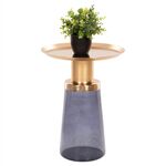 ΒΟΗΘΗΤΙΚΟ ΤΡΑΠΕΖΑΚΙ BALLIN HM9725 ΜΠΛΕ ΓΥΑΛΙ-ΧΡΥΣΟ ΜΕΤΑΛΛΟ Φ37,5x49,5Υεκ. - ΒΟΗΘΗΤΙΚΑ ΤΡΑΠΕΖΑΚΙΑ στο Milonadakis.gr