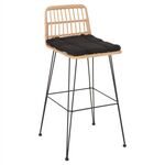 ΣΚΑΜΠΟ ΜΠΑΡ ΕΞ.ΧΩΡΟΥ ALLEGRA HM5452.11 ΜΕΤΑΛΛΟ&ΜΑΞΙΛΑΡΙ ΜΑΥΡΟ-ΜΠΕΖ WICKER 52x51x103Y εκ - ΣΚΑΜΠΩ στο Milonadakis.gr