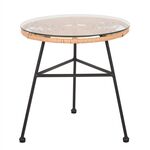 ΤΡΑΠΕΖΑΚΙ ΣΤΡΟΓΓΥΛΟ ΜΑΥΡΟ ΜΕΤΑΛΛΙΚΟ ALLEGRA HM5459.11 ΜΠΕΖ WICKER-ΓΥΑΛΙ Φ45x46Υεκ - ΤΡΑΠΕΖΙΑ ΕΞ. ΧΩΡΟΥ στο Milonadakis.gr