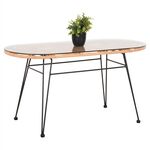 ΤΡΑΠΕΖΙ ΟΒΑΛ ΧΑΜΗΛΟ ALLEGRA HM5695.11 ΜΠΕΖ WICKER-ΜΑΥΡΟ ΜΕΤΑΛΛΟ 100x45x51,5Υεκ. - ΤΡΑΠΕΖΙΑ ΕΞ. ΧΩΡΟΥ στο Milonadakis.gr