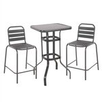 ΣΕΤ 3ΤΜΧ ΕΞΩΤΕΡΙΚΟΥ ΧΩΡΟΥ LAURA HM21054.01 ΓΚΡΙ ΜΕΤΑΛΛΟ & ΑΛΟΥΜΙΝΙΟ - ΣΕΤ ΤΡΑΠΕΖΑΡΙΕΣ στο Milonadakis.gr