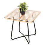 ΤΡΑΠΕΖΑΚΙ GERRY HM5717.11 ΜΕ WICKER ΜΠΕΖ-ΜΑΥΡΟ ΜΕΤΑΛ.ΣΚΕΛΕΤΟ 50x50x47,5Υεκ. - ΤΡΑΠΕΖΙΑ ΕΞ. ΧΩΡΟΥ στο Milonadakis.gr