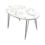 ΤΡΑΠΕΖΙ ΣΑΛΟΝΙΟΥ GRANIT HM18177.01 ΜΕΛΑΜΙΝΗ ΛΕΥΚΟ ΜΑΡΜΑΡΟ-ΜΕΤΑΛ.ΠΟΔΙΑ 90x50x42Υεκ - ΤΡΑΠΕΖΑΚΙΑ ΣΑΛΟΝΙΟΥ στο Milonadakis.gr