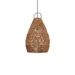 Φωτιστικό οροφής Kelog Inart ψάθα σε καφέ απόχρωση 50x50x70εκ - ΦΩΤΙΣΤΙΚΑ ΟΡΟΦΗΣ στο Milonadakis.gr