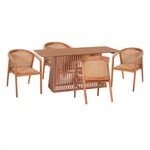 ΣΕΤ ΤΡΑΠΕΖΑΡΙΑΣ 5ΤΜΧ RENLY HM21078.02 ΟΡΘΟΓΩΝΙΟ ΤΡΑΠΕΖΙ & 4 ΚΑΡΕΚΛΕΣ - ΤΡΑΠΕΖΑΡΙΕΣ στο Milonadakis.gr