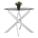 ΤΡΑΠΕΖΙ ΚΟΥΖΙΝΑΣ ΣΤΡΟΓΓΥΛΟ JAFARU HM8499.13 ΛΕΥΚΑ ΜΕΤΑΛ.ΠΟΔΙΑ Φ90x75Yεκ. - ΤΡΑΠΕΖΙΑ ΚΟΥΖΙΝΑΣ στο Milonadakis.gr